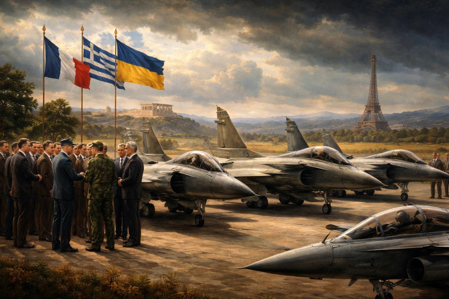 la france suggère un échange d'avions mirage contre rafale avec la grèce afin de renforcer les capacités de l'aviation ukrainienne dans le cadre du soutien international.