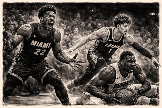 Le-Heat-en-furie-apres-la-faute-controversee-de-LaMelo-Ball-sur-Bam-Adebayo-Basket-USA-640x427 VIDÉO. Tour des Alpes : chute spectaculaire dès le 1er kilomètre provoquant plusieurs abandons et l'arrêt prématuré de la course