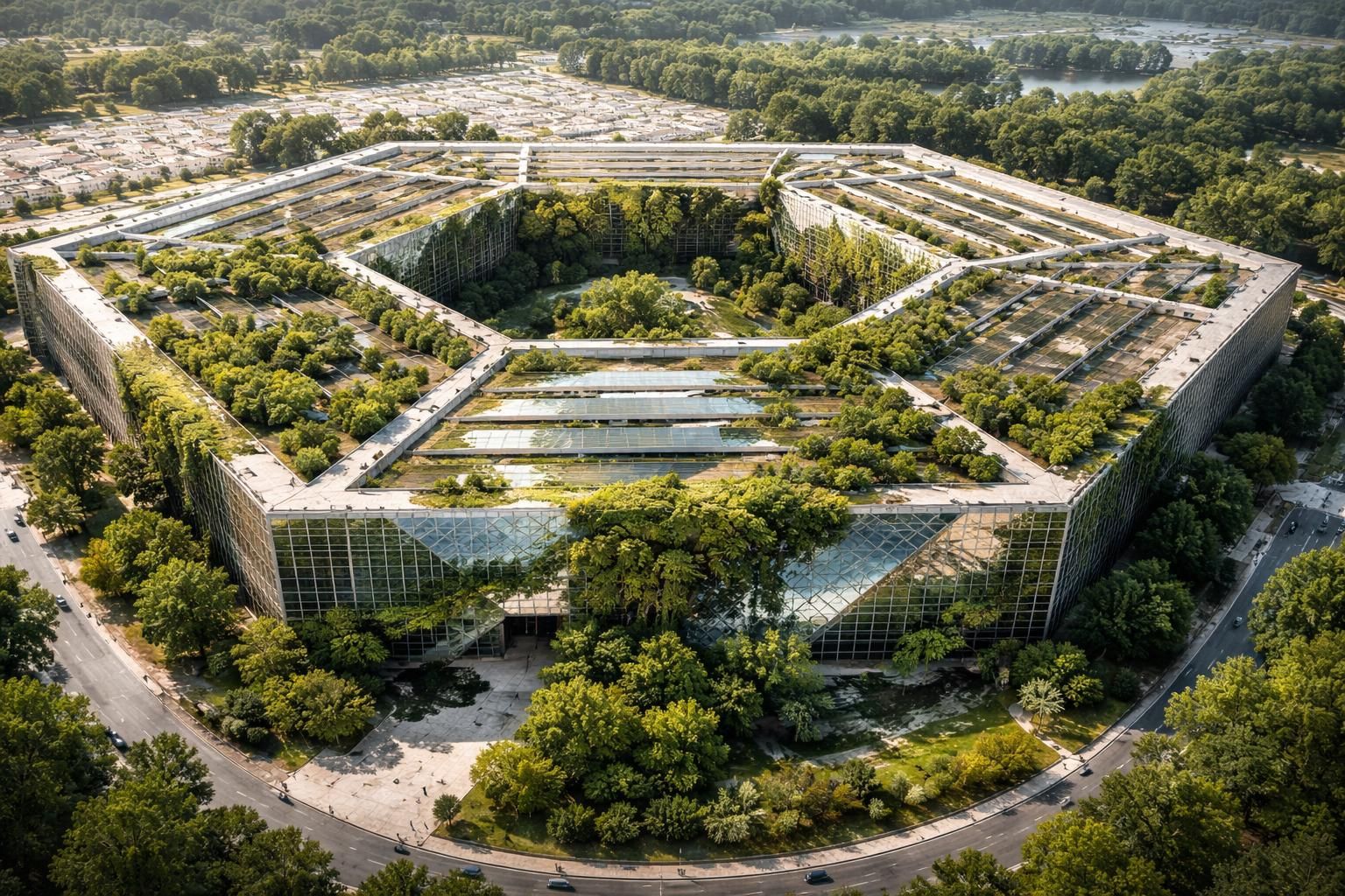 découvrez comment le pentagone réinvente l'art du camouflage avec des techniques innovantes et une transformation spectaculaire de son architecture.