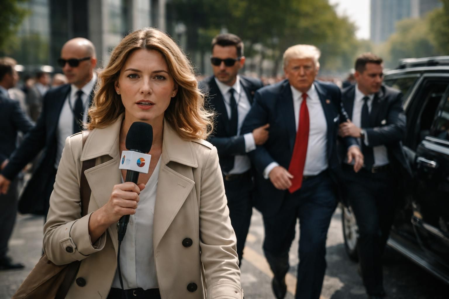 découvrez les clichés saisissants capturés par la correspondante de france télévisions lors de l’évacuation spectaculaire de donald trump, révélant des moments inédits et intenses.