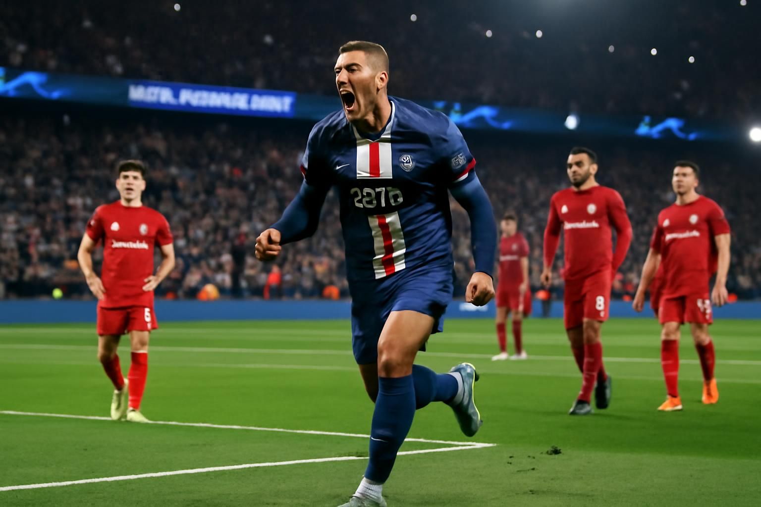 suivez la ligue des champions avec le psg qui mène à la mi-temps contre liverpool grâce à un but décisif de doué. analyse et réactions en direct.