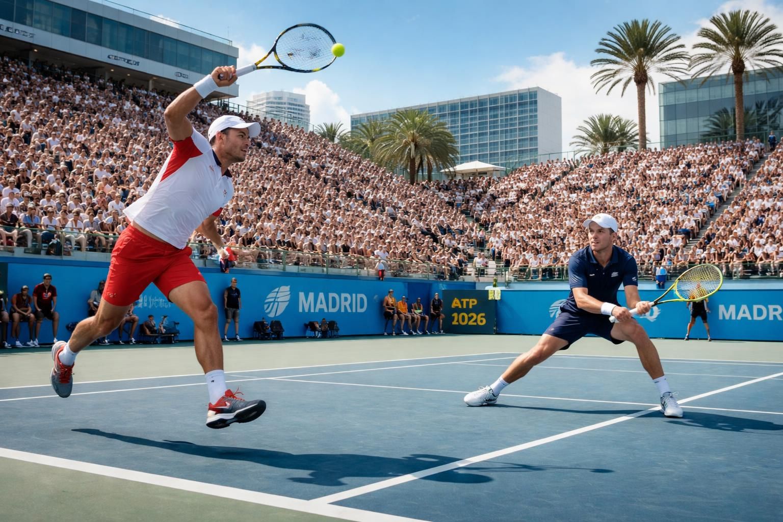 ne manquez pas le duel au sommet du 2e tour de l'atp 1000 à madrid 2026 entre jaume munar et casper ruud, ce samedi 25 avril. un match intense à venir !