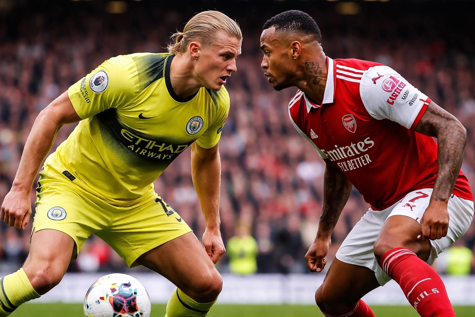 découvrez l'instant choc où erling haaland et gabriel magalhães s'affrontent dans un accrochage intense lors d'un match palpitant, révélant toute la tension du terrain.