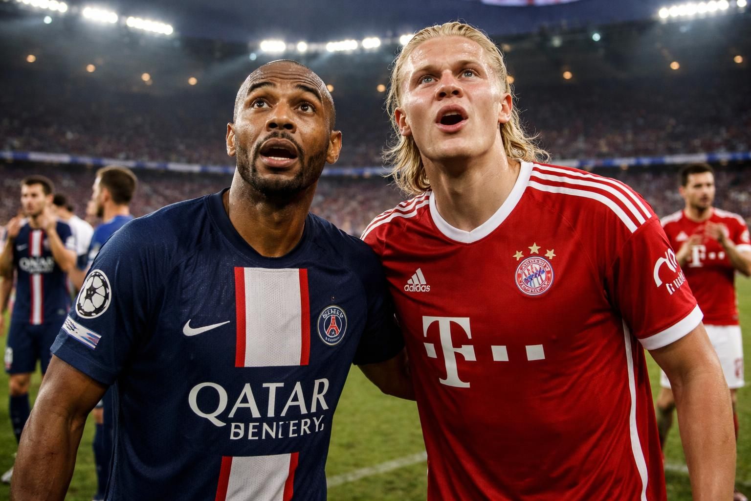 revivez le match historique entre le psg et le bayern à travers les réactions étonnées de henry et haaland, deux stars du football éblouies par cette rencontre mémorable.