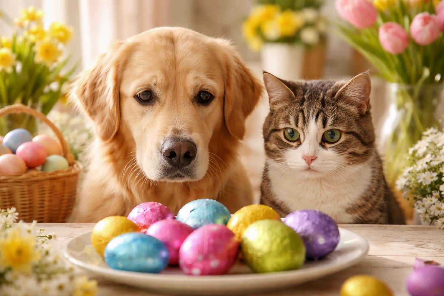 découvrez pourquoi les œufs en chocolat de pâques sont dangereux pour votre chien et votre chat, et comment protéger vos animaux de compagnie pendant cette fête.