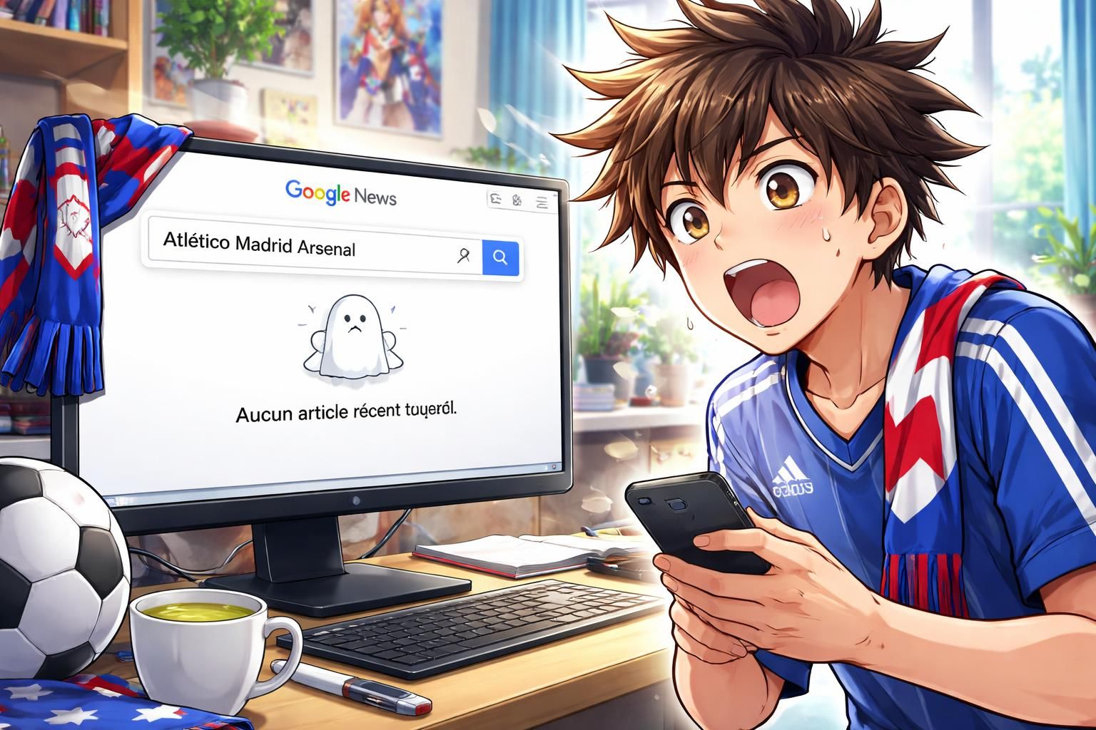 aucun article récent sur le match atlético madrid - arsenal disponible dans google news depuis moins de 6000 minutes.