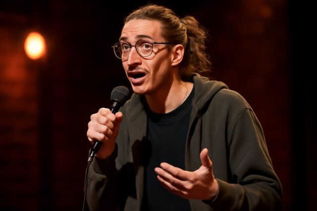 Paul-Mirabel-Le-premier-spectacle-cest-laccroche-le-deuxieme-lart-de-renforcer-limpact-parismatch.com_-640x427 Nadia Farès plongée dans le coma : découvrez Steve Chasman, son mari et père dévoué de leurs deux enfants - Voici