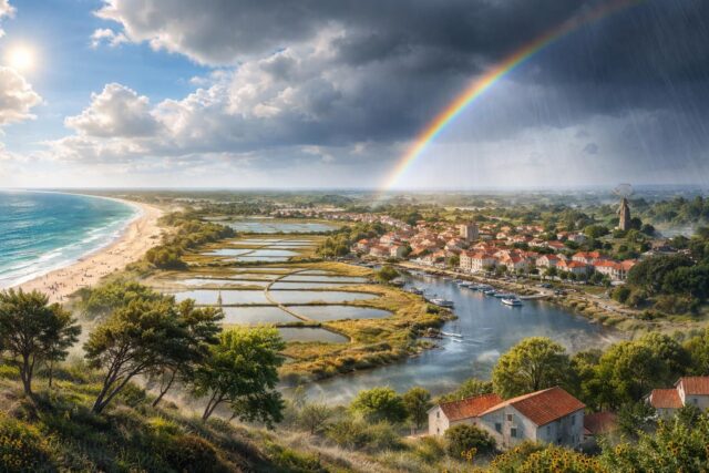 Previsions-Meteo-en-Vendee-Bulletin-complet-pour-aujourdhui-et-les-7-prochains-jours-dans-17-villes-vendeennes-Le-Reporter-sablais-640x427 Préparez-vous pour une météo intense en août : entre vagues de chaleur, risques de canicule et tempête "Floris