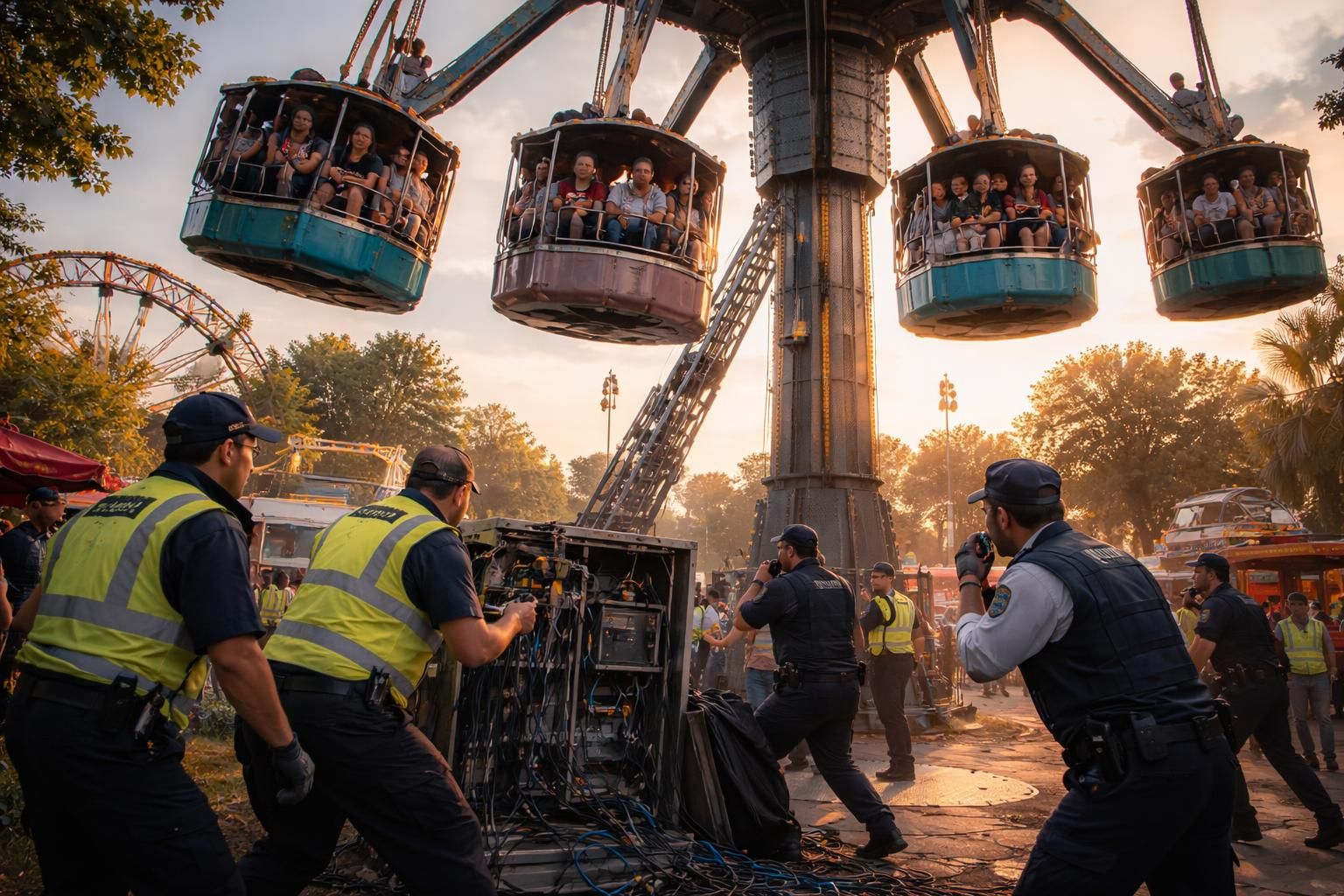 découvrez l'incident dramatique dans un parc d'attractions célèbre où un dispositif de sécurité bloqué a laissé plusieurs visiteurs coincés en hauteur, suscitant suspense et inquiétude.