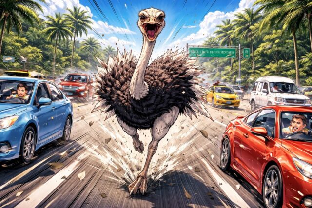 Une-autruche-en-cavale-seme-la-panique-sur-une-autoroute-thailandaise-640x427 Comment trouver la meilleure assurance auto et habitation sans se tromper ?