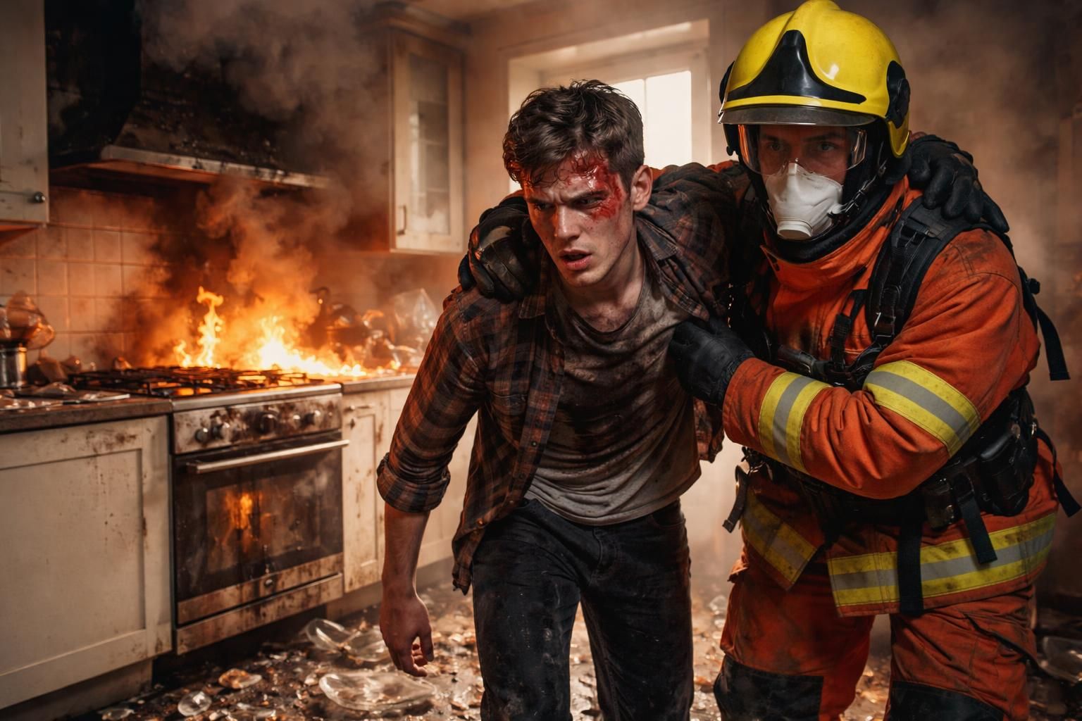 une explosion de gazinière à cholet déclenche un incendie majeur, entraînant l'hospitalisation d'un jeune homme de 22 ans. découvrez les détails de cet accident et les mesures de sécurité.