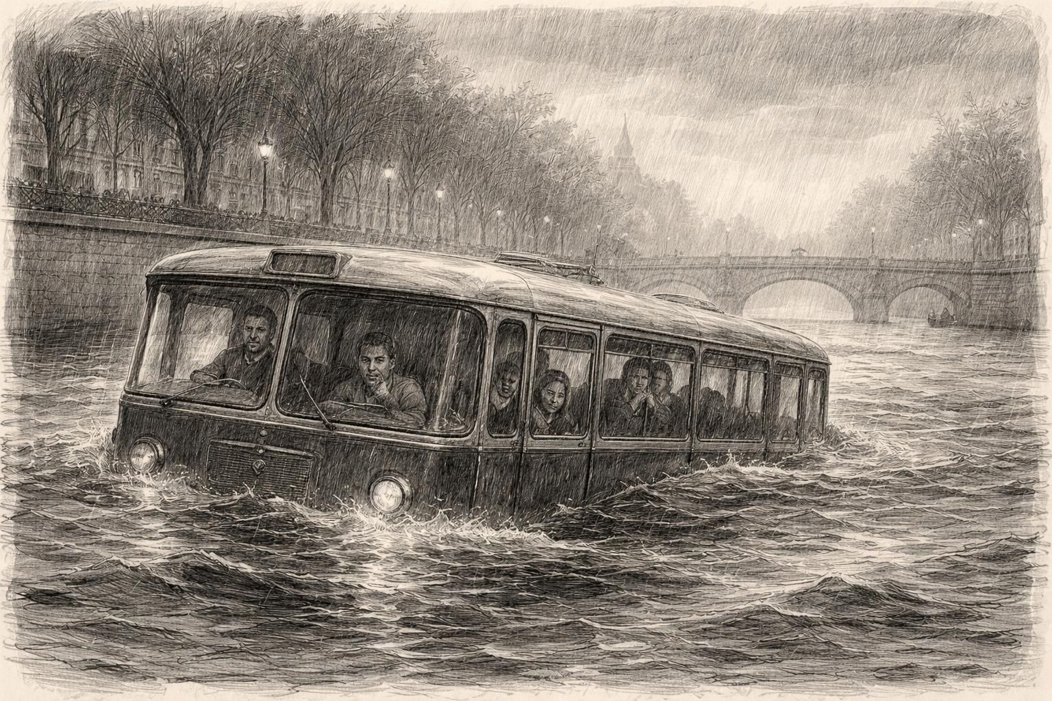 découvrez les détails de cette tragédie en france où un bus avec quatre passagers a chaviré et sombré dans la seine, provoquant une intervention d'urgence.