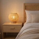lampe chevet rotin