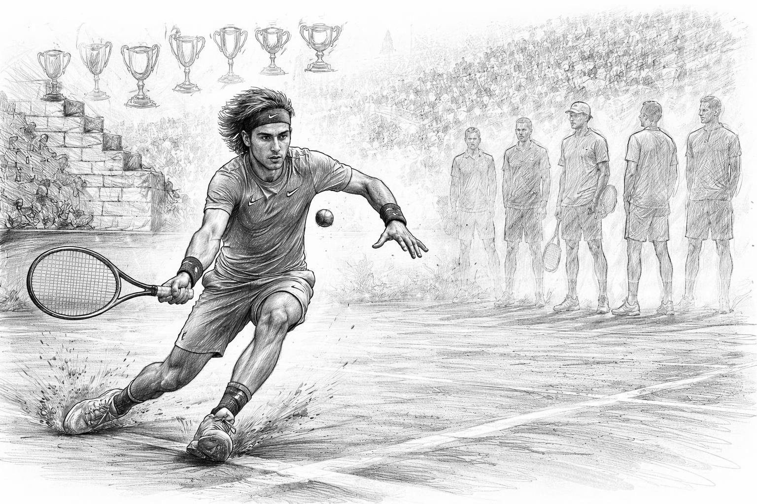 atp rome : rublev revient sur ses dix quarts de finale en grand chelem et analyse la progression des demi-finalistes, soulignant que certains n'ont guère évolué après ces performances.