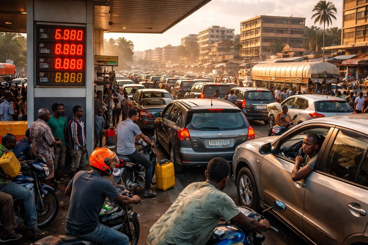 en afrique, le choc pétrolier d'ormuz provoque une hausse spectaculaire de 90 % des prix des carburants en seulement deux mois, impactant fortement les économies locales.