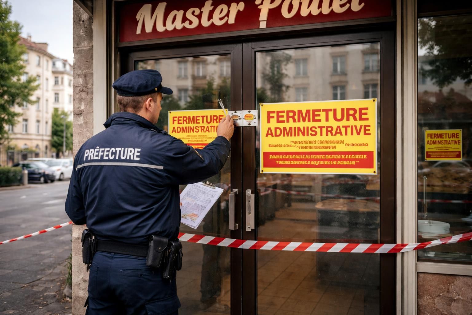 la préfecture d'argenteuil ordonne la fermeture immédiate du 'master poulet' en raison de risques sanitaires graves, garantissant la sécurité des consommateurs.