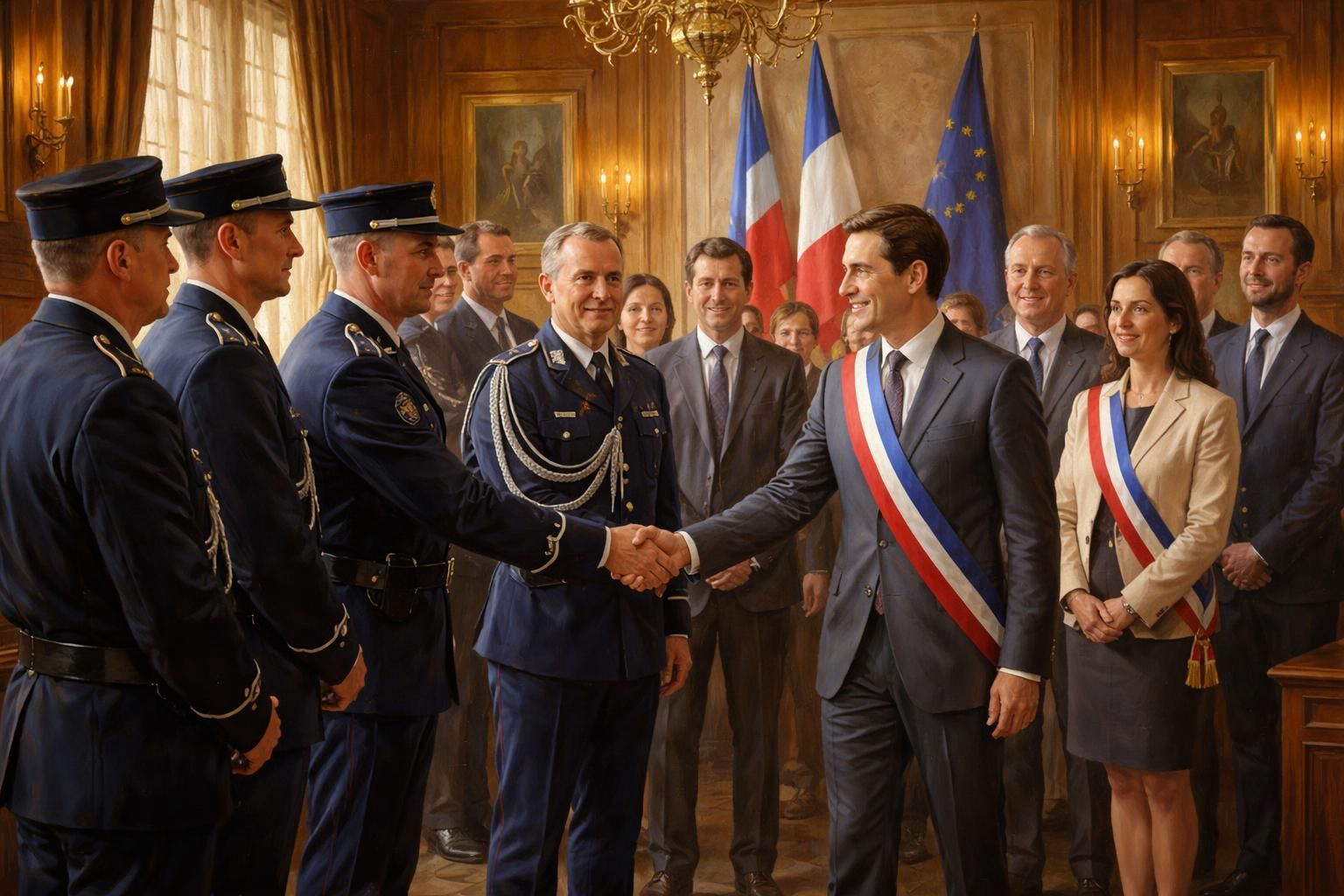 à beaufort-en-anjou, la gendarmerie reçoit la nouvelle équipe municipale pour une rencontre officielle visant à renforcer la coopération locale et assurer la sécurité de la commune.