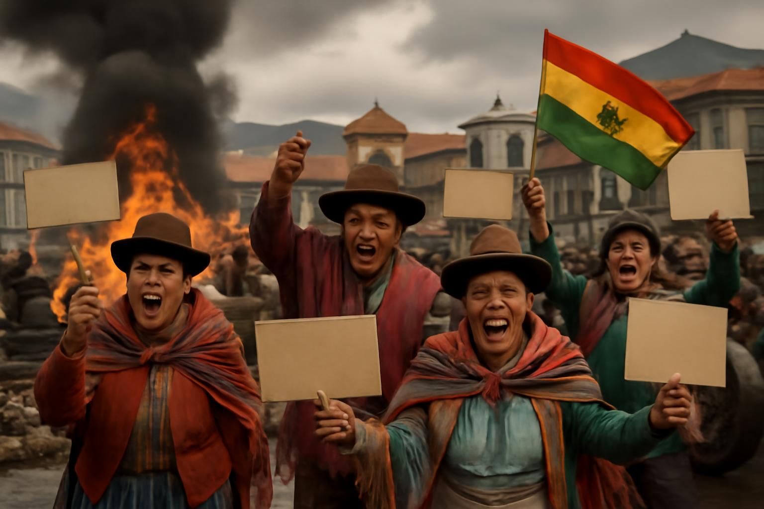 en bolivie, les manifestations et barrages routiers suscitent des inquiétudes quant à une possible déstabilisation politique du pays.