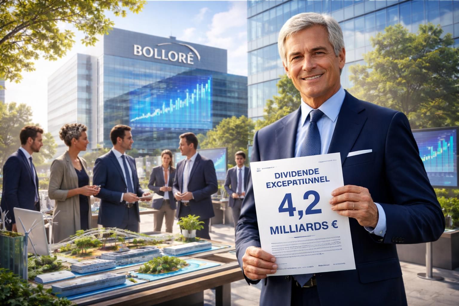 bolloré annonce un dividende exceptionnel de 4,2 milliards d'euros tout en préparant le lancement de nouveaux projets d'investissement ambitieux.