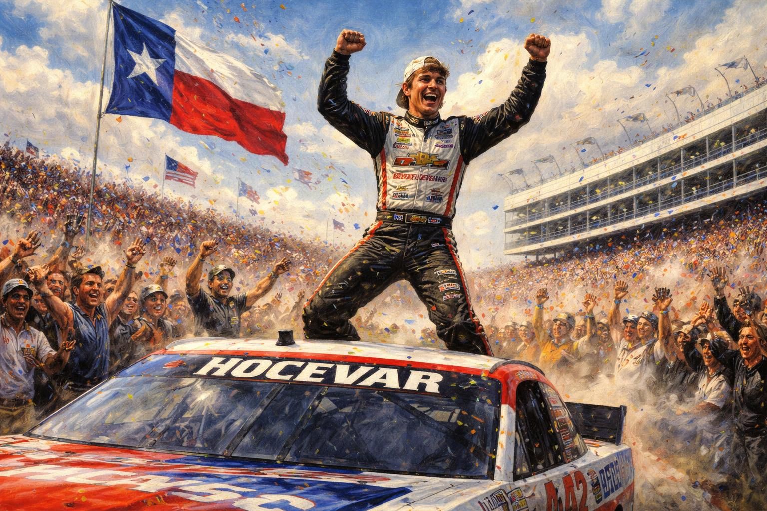 découvrez la victoire spectaculaire de carson hocevar au texas, un moment fort de la course automobile, sur us-racing.com.