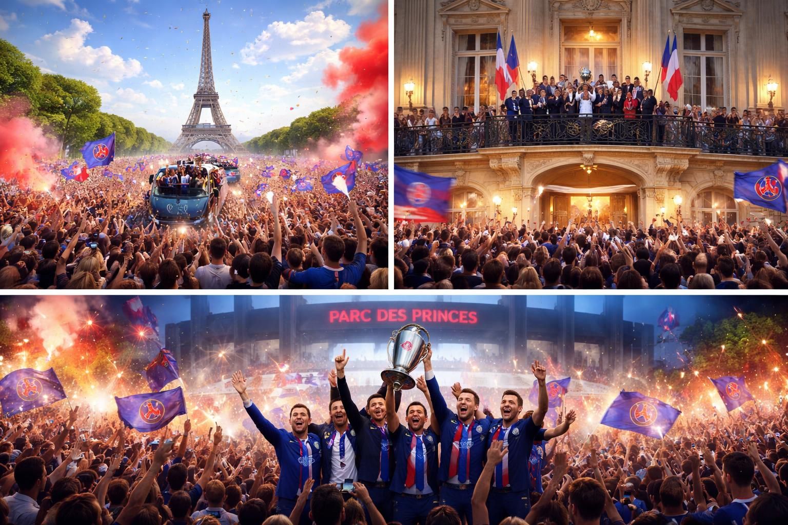 découvrez le parcours triomphal du psg, héros de retour à paris, à travers les lieux emblématiques du champ-de-mars, des élysées et du parc des princes.