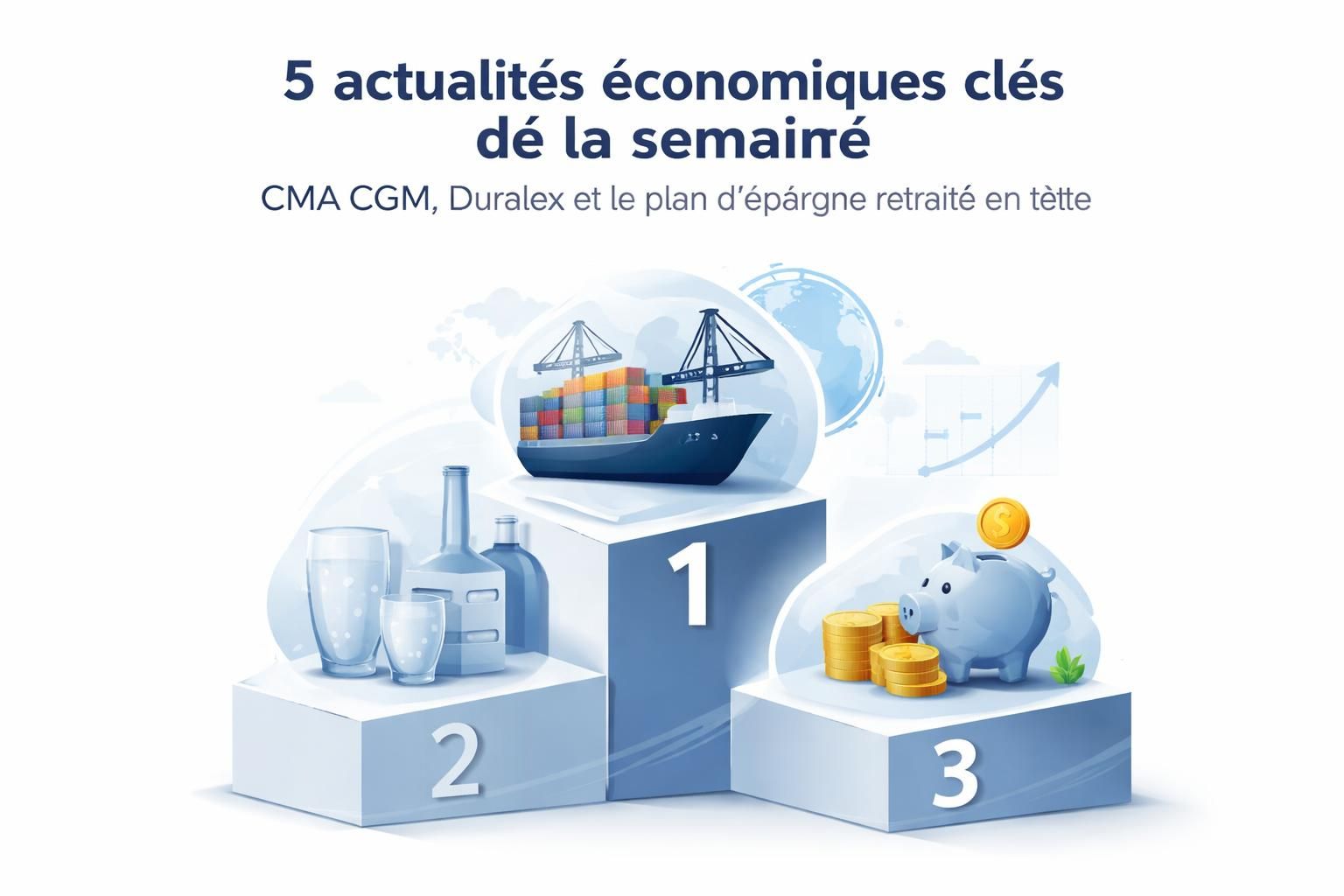 découvrez les cinq actualités économiques majeures de la semaine, avec un focus sur cma cgm, duralex, et les nouveautés du plan d’épargne retraite.
