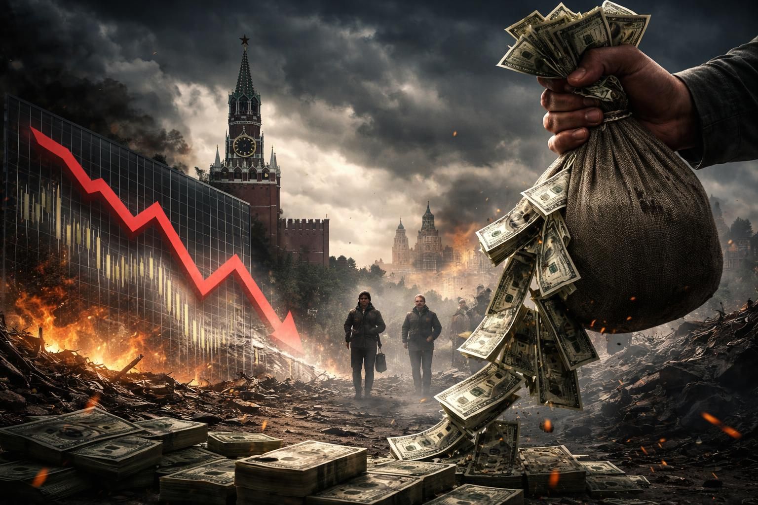 analyse du conflit en ukraine : le kremlin fait face à des dépenses massives et à une chute de croissance économique sans précédent depuis trois ans.