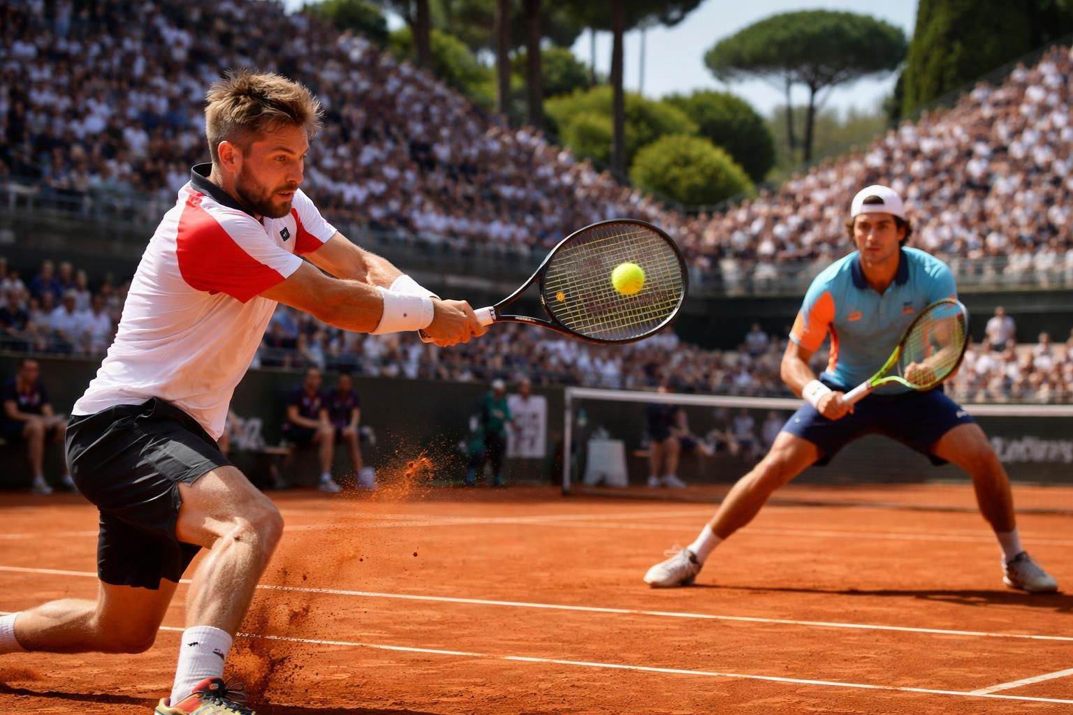 suivez le duel intense entre corentin moutet et pablo llamas ruiz lors du tournoi de tennis de rome, avec les dernières actualités sur asatunews.co.id.