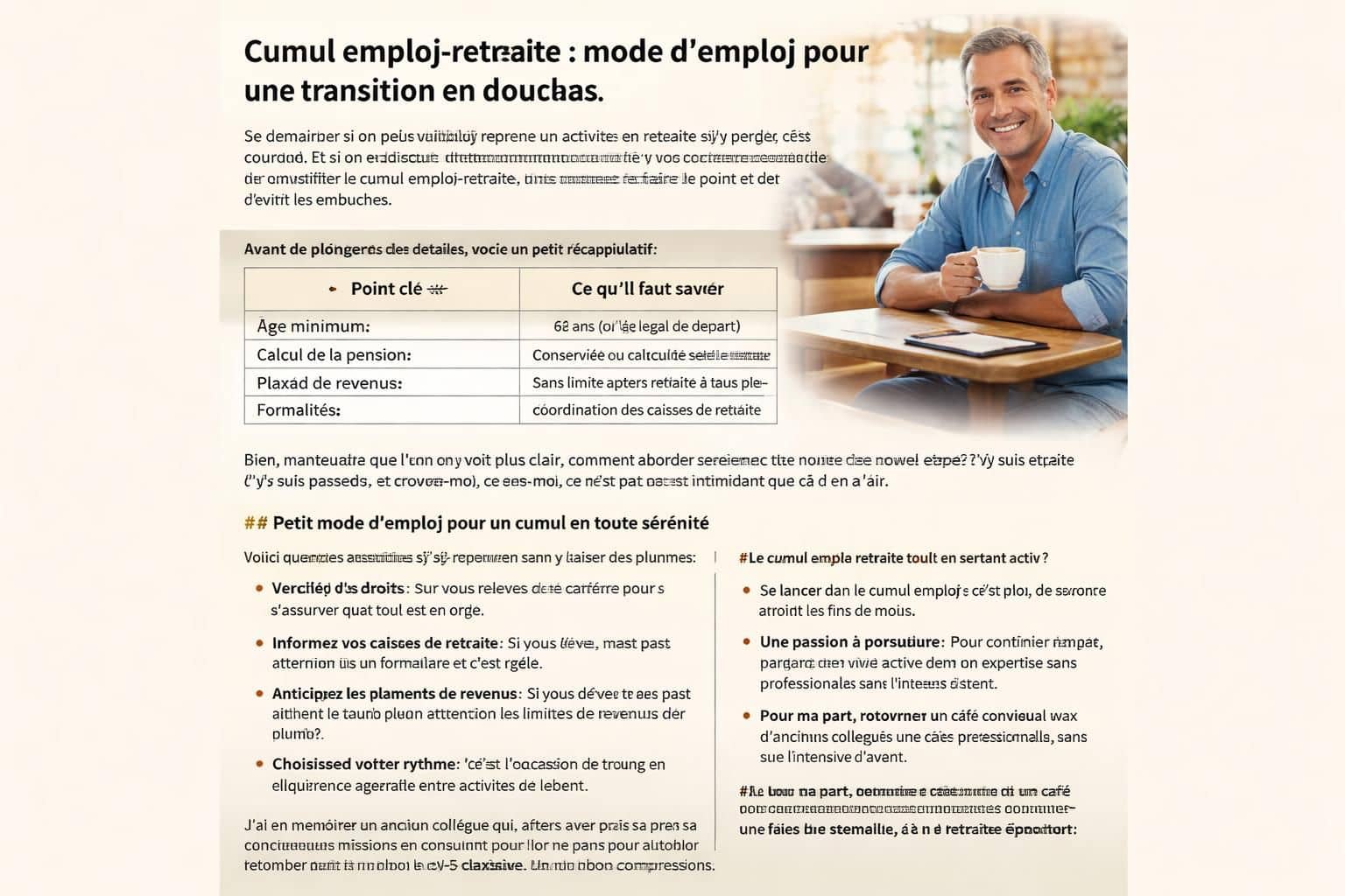 découvrez comment préparer votre cumul emploi-retraite dès maintenant pour profiter pleinement de votre été en toute sérénité.