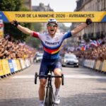 george kimber remporte la quatrième étape du tour de la manche 2026 à avranches, brillant dans cette épreuve cycliste régionale.