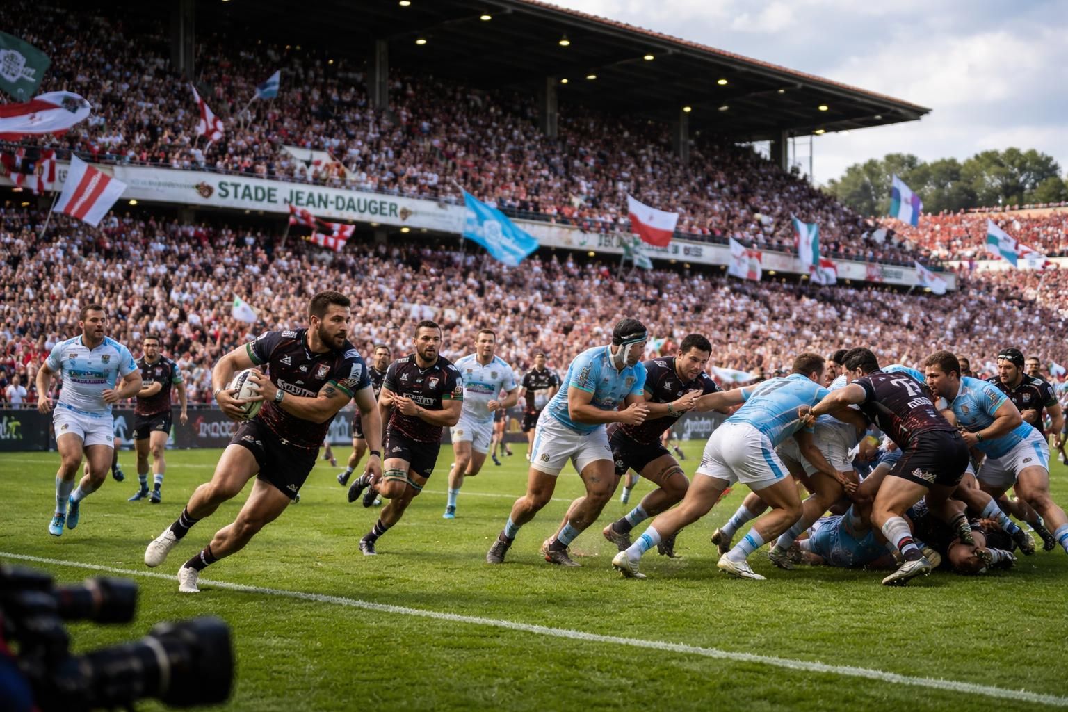 suivez en direct commenté le match de top 14 entre l’union bordeaux-bègles et bayonne au stade jean-dauger. ne manquez aucune action de cette rencontre intense et vivez toute l'émotion du rugby en temps réel.