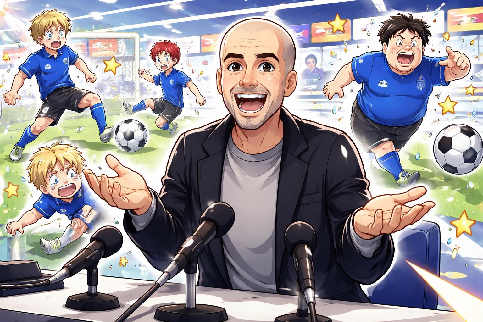 pep guardiola s'amuse en expliquant pourquoi il a préféré manquer le match psg-bayern pour suivre stockport, qualifiant avec humour certains joueurs de « vraiment nuls ».