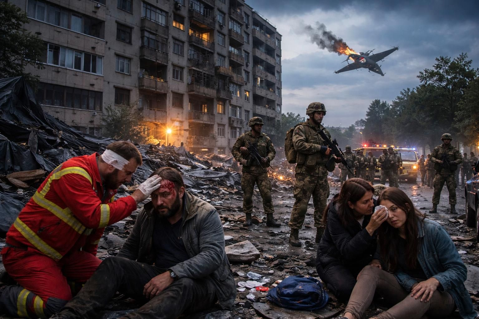 l'otan en état d'alerte après la chute d'un drone présumé russe sur un immeuble en roumanie, causant deux blessés légers et une escalade incontrôlée des tensions.