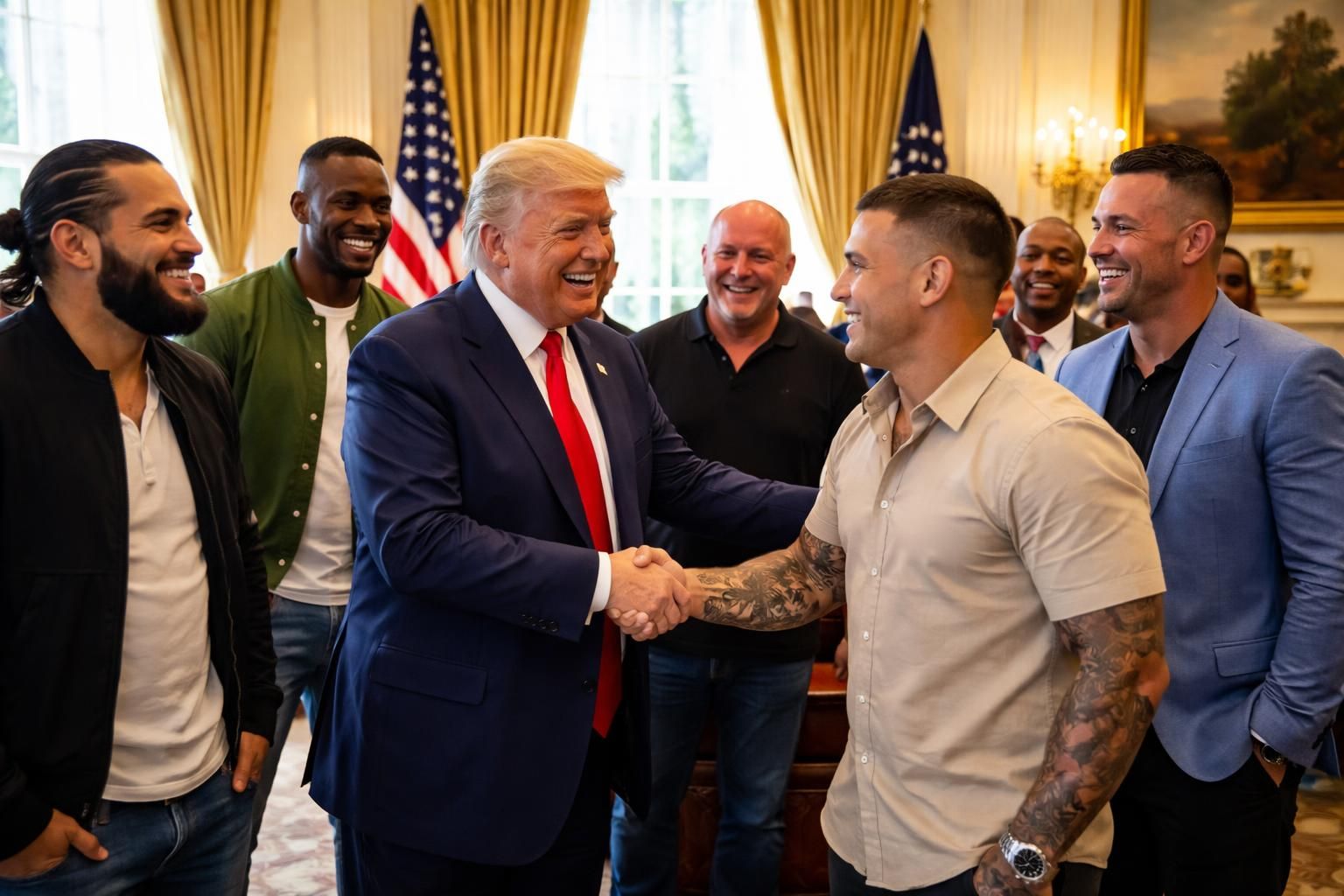 découvrez la rencontre unique entre donald trump et les stars de l'ufc à la maison-blanche, un événement inédit mêlant politique et arts martiaux mixtes.