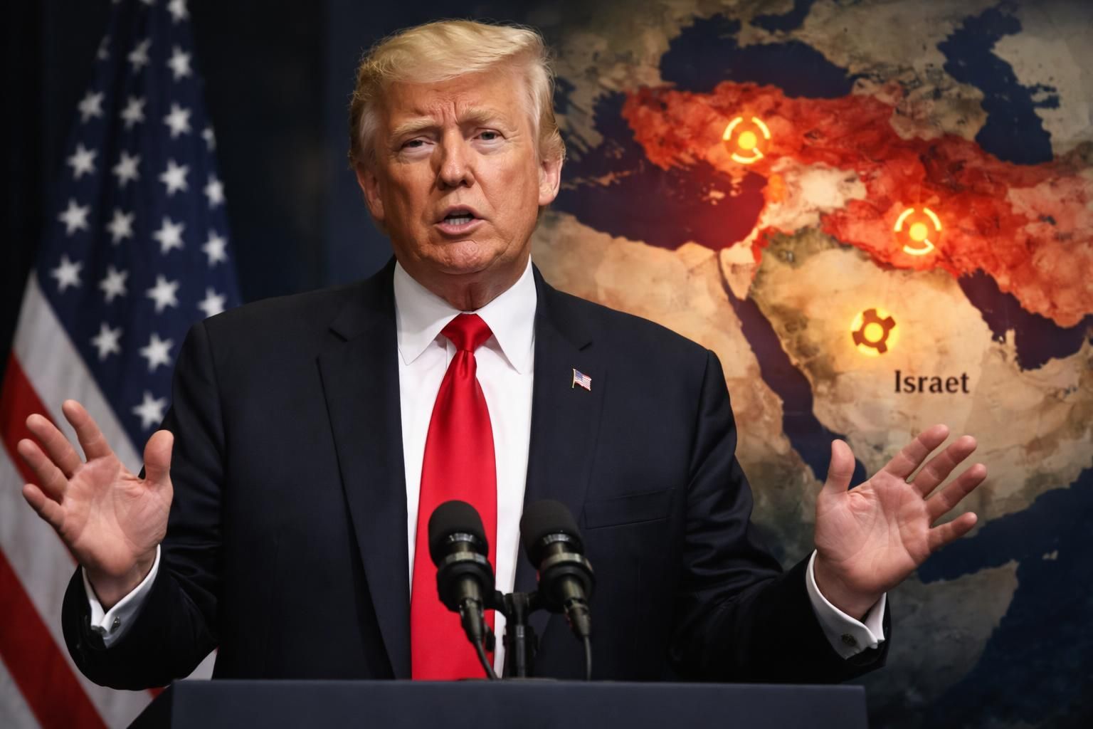 donald trump déclare qu'une possession d'armes nucléaires par l'iran constituerait une menace grave pour israël, le moyen-orient et l'europe, risquant des destructions majeures.