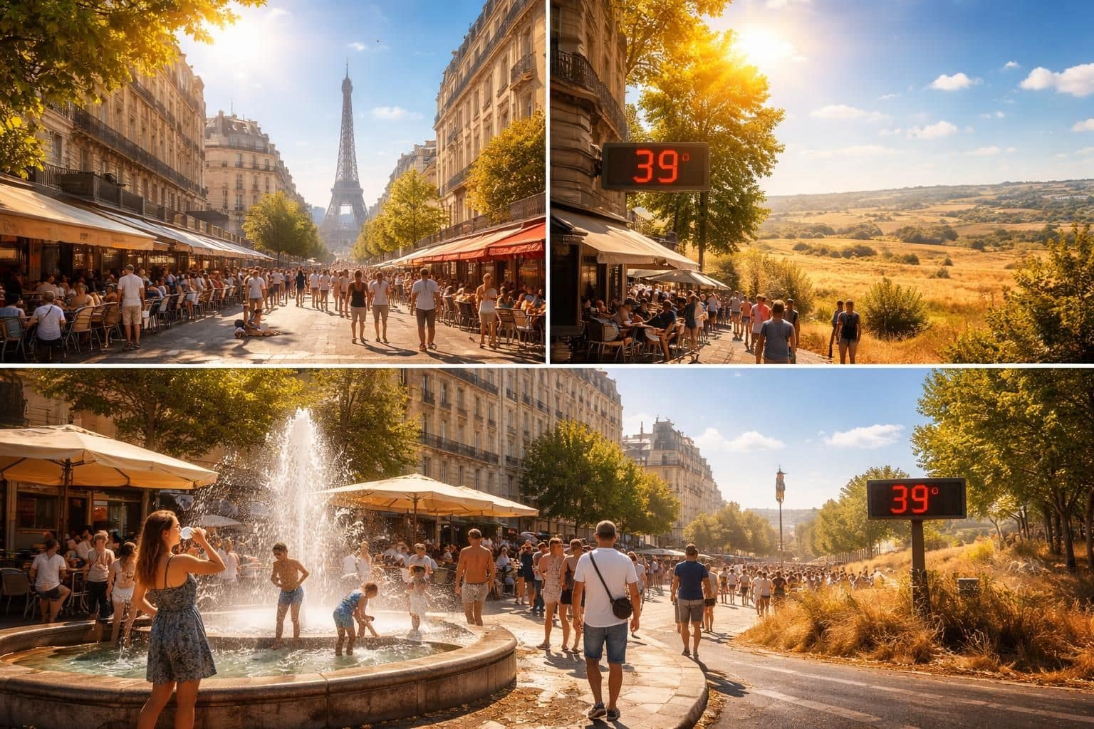 suivez en direct la canicule avec 17 départements en alerte orange ce jeudi, dont paris, et des températures atteignant jusqu'à 39°c dans le sud-est. restez informés des précautions à prendre face à cette vague de chaleur exceptionnelle.