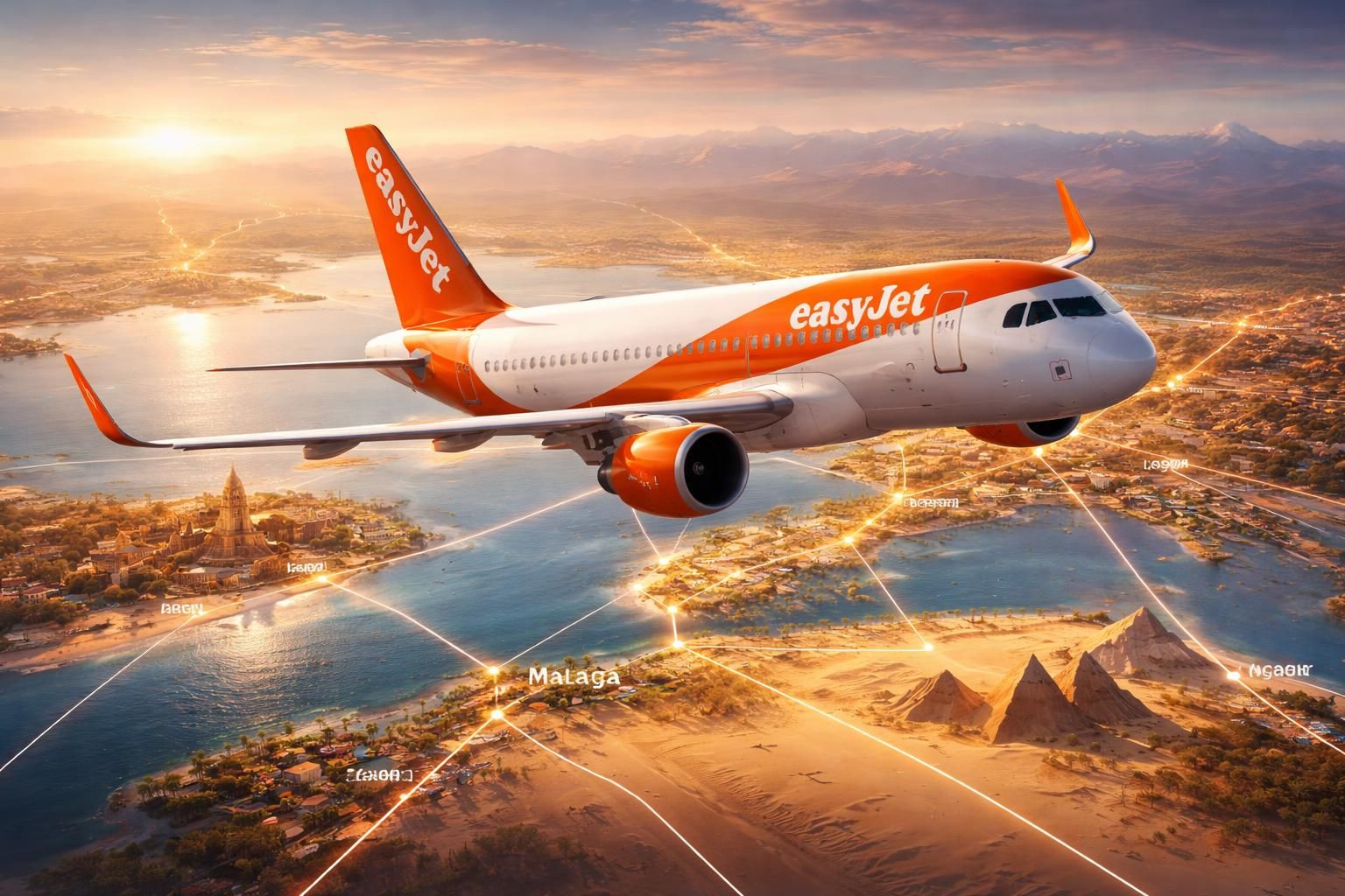 easyjet lance neuf nouvelles liaisons aériennes reliant le caire, malaga, agadir et plusieurs autres destinations pour faciliter vos voyages.