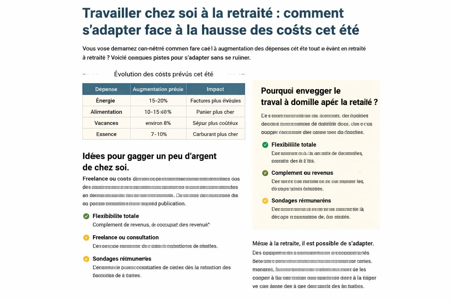 découvrez comment les retraités de 70 à 79 ans travaillant à domicile sont confrontés à une augmentation des coûts à partir de cet été, et quelles solutions adopter pour faire face à cette situation.