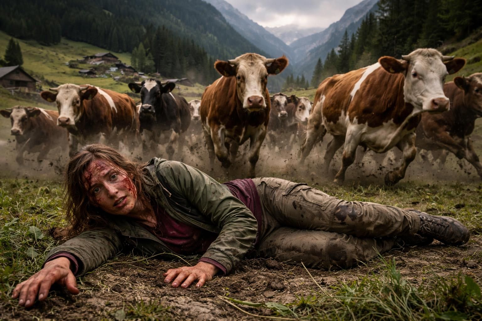 en autriche, une attaque tragique d'un troupeau de vaches entraîne la mort d'une femme, victime des blessures subies lors de l'incident.