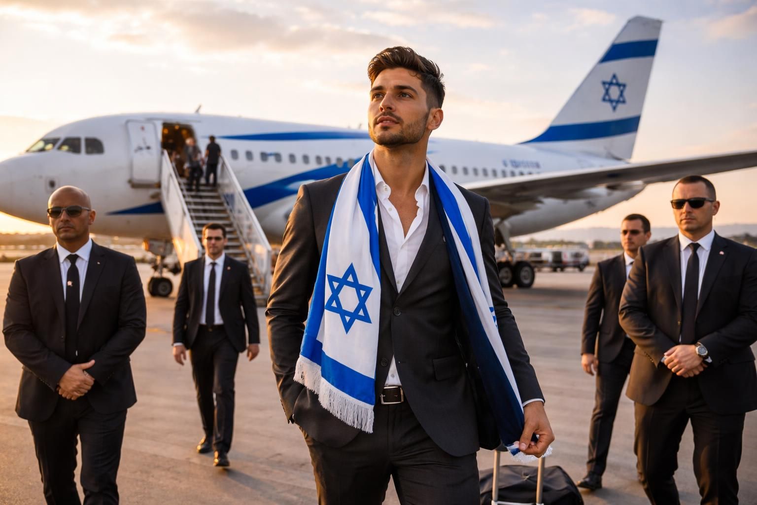 découvrez l'engagement du délégué israélien, sous haute surveillance, alors qu'il s'envole pour vienne en vue de l'eurovision 2026.