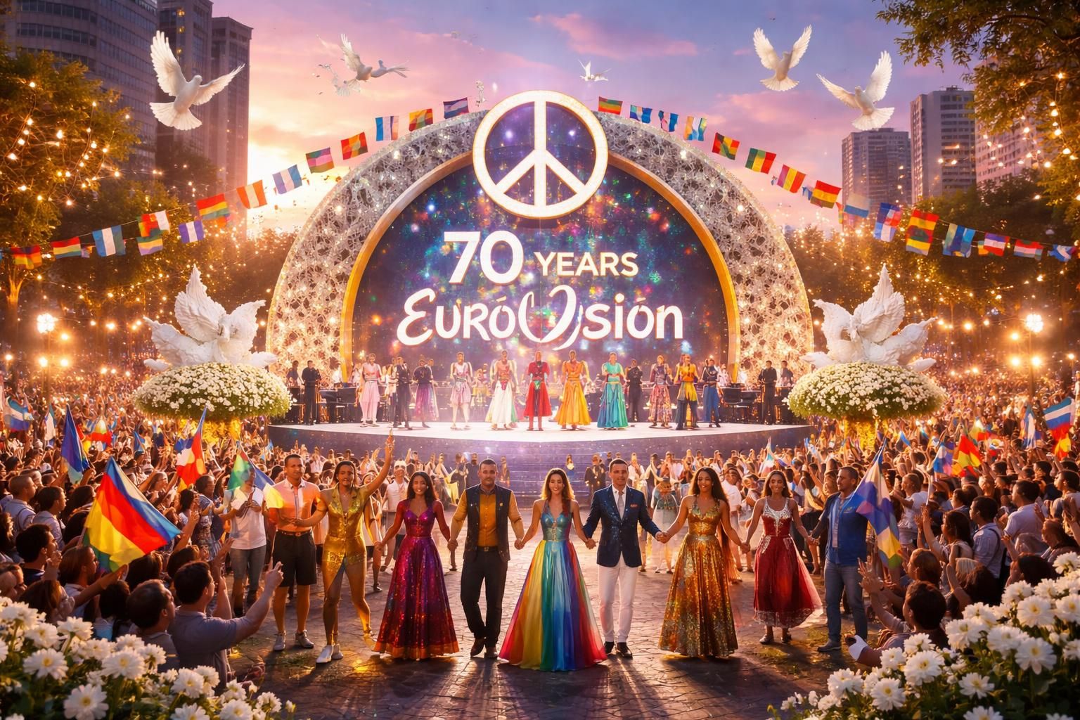 l'eurovision célèbre ses 70 ans avec un grand événement visant à apaiser les tensions liées à israël, réunissant les nations autour de la musique et de la paix.