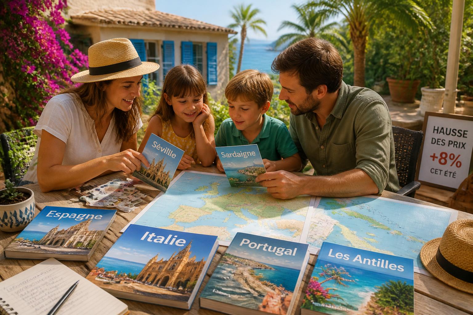 en raison de la hausse des prix, les français choisissent de plus en plus l'espagne, l'italie, le portugal et les antilles comme destinations privilégiées pour leurs vacances.