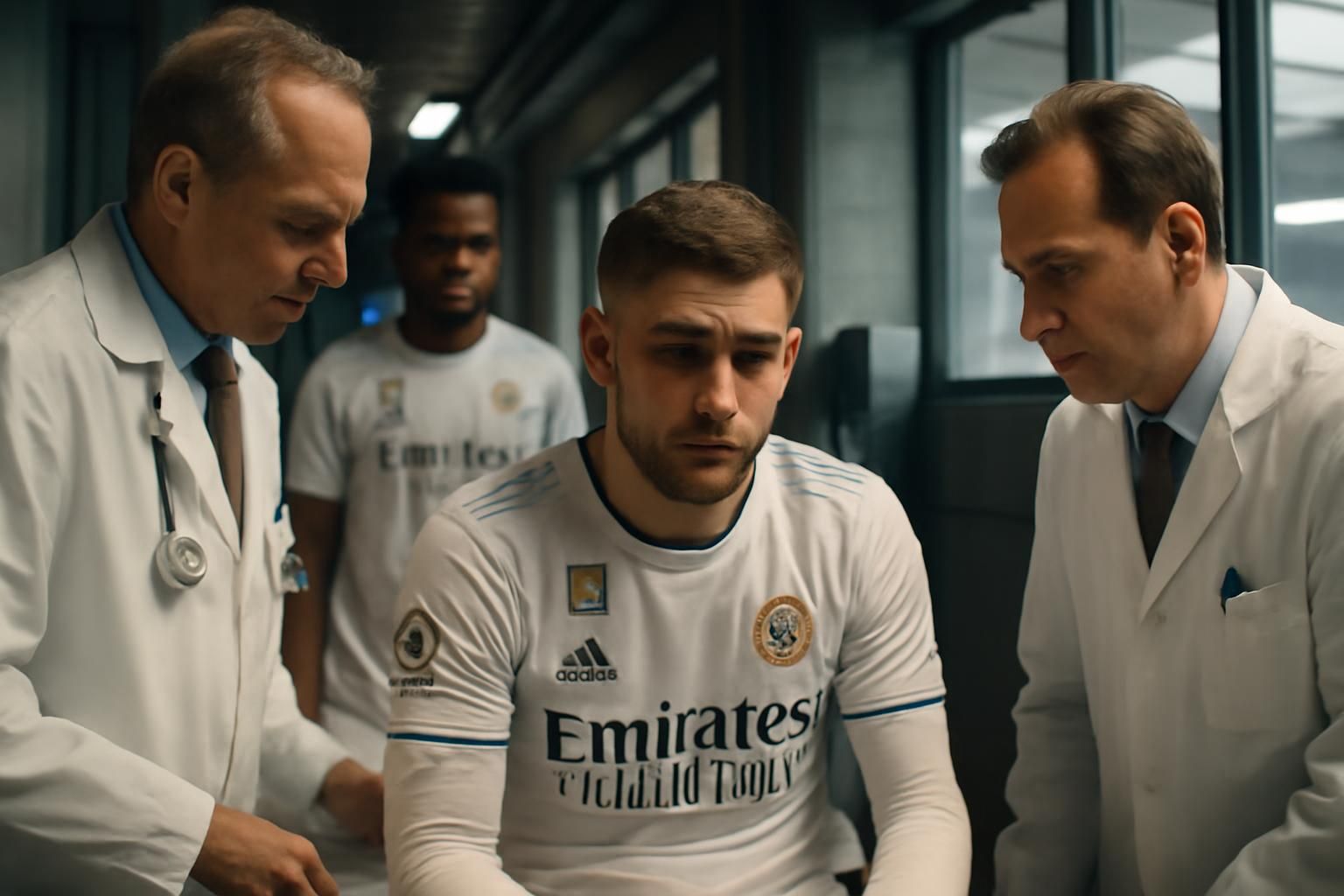 federico valverde, joueur du real madrid, hospitalisé après une altercation sur le terrain avec aurélien tchouameni lors d'un match de football intense.