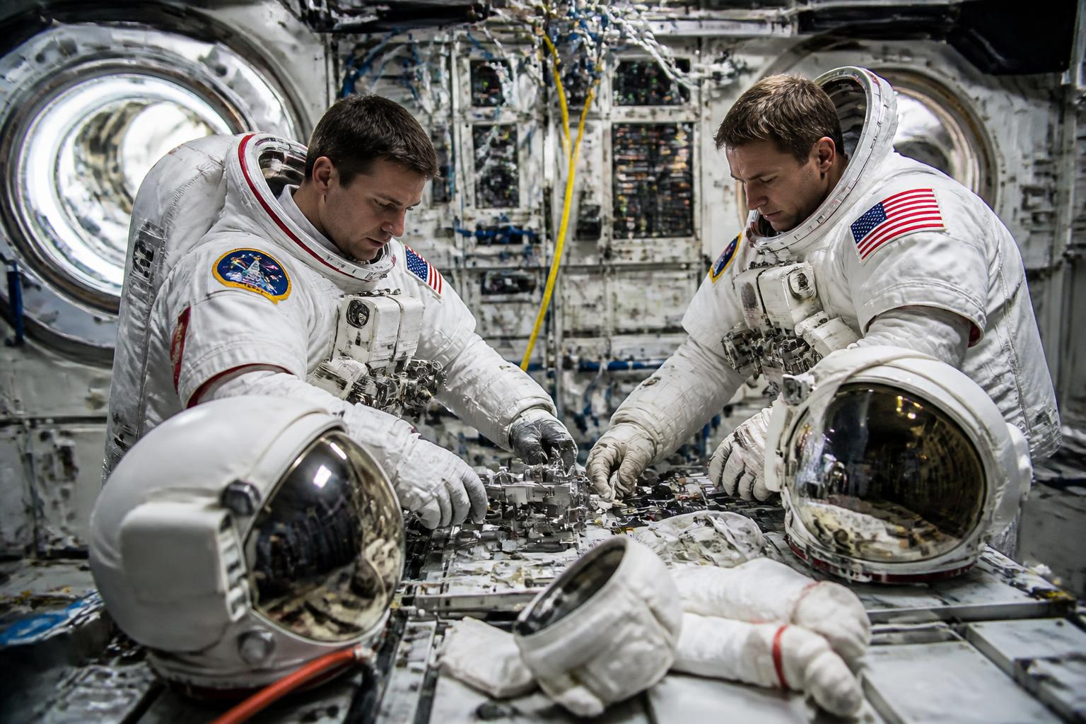 découvrez comment l'équipage de l'iss prépare minutieusement l'équipement pour la sortie extravéhiculaire programmée le 27 mai, avec les dernières informations sur kosmosnews.