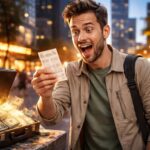 découvrez l'histoire incroyable d'un homme qui trouve un ticket gagnant et remporte plus d'un demi-million d'euros à la loterie quelques semaines plus tard.