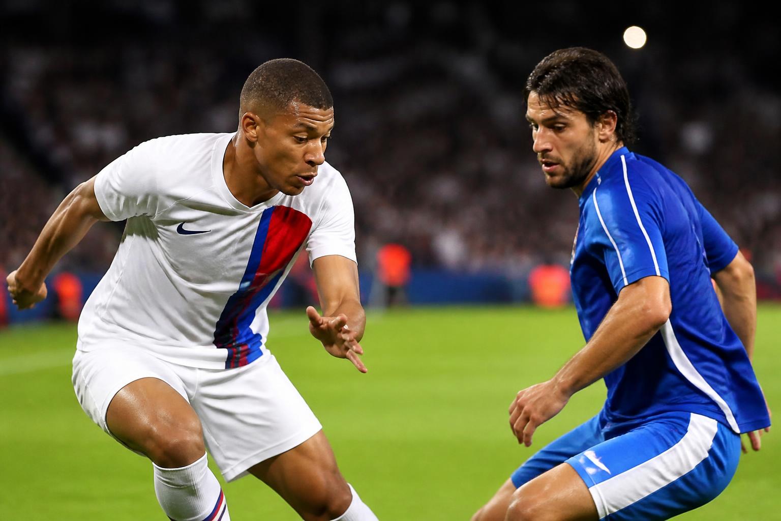 kylian mbappé intensifie la pression lors du match, déstabilisant johan micoud. suivez toute l'actualité sportive sur sports.fr.