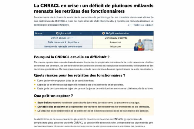 La-CNRACL-en-crise-un-deficit-de-plusieurs-milliards-menace-la-retraite-des-fonctionnaires-640x427 Retraites : ce qui vous attend dans les prochaines réformes