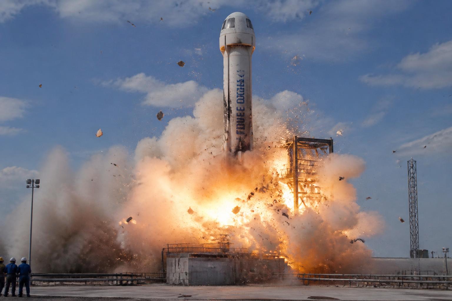 la fusée blue origin a explosé lors des tests sur son pas de tir, révélant les défis techniques rencontrés par l'entreprise spatiale.