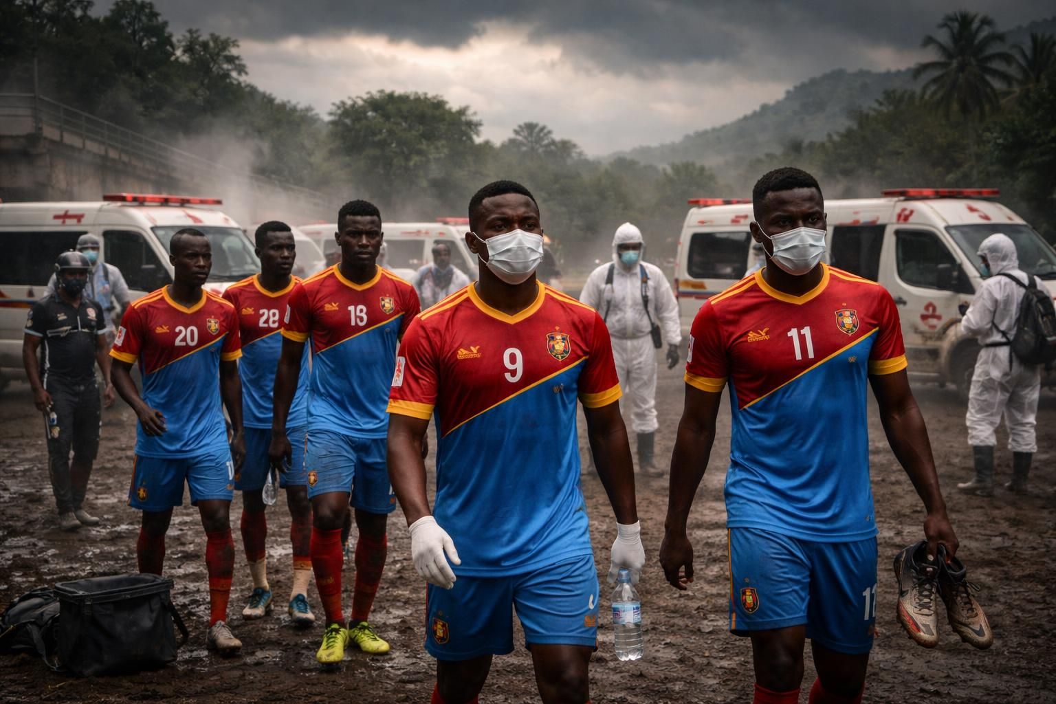 la sélection congolaise de football suspend son stage en république démocratique du congo en raison de l'épidémie d'ebola, un événement relayé par eurosport.