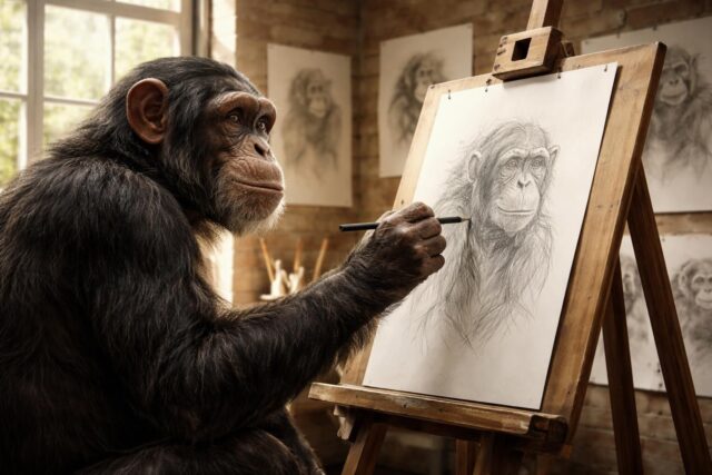 Le-chimpanze-un-artiste-fidele-son-style-de-dessin-unique-persiste-au-fil-des-annees-640x427 Digger : le pari audacieux de Tom Cruise, son plus grand défi cinématographique depuis deux décennies